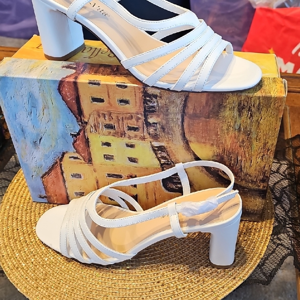 Bella Vita White Strappy Heels